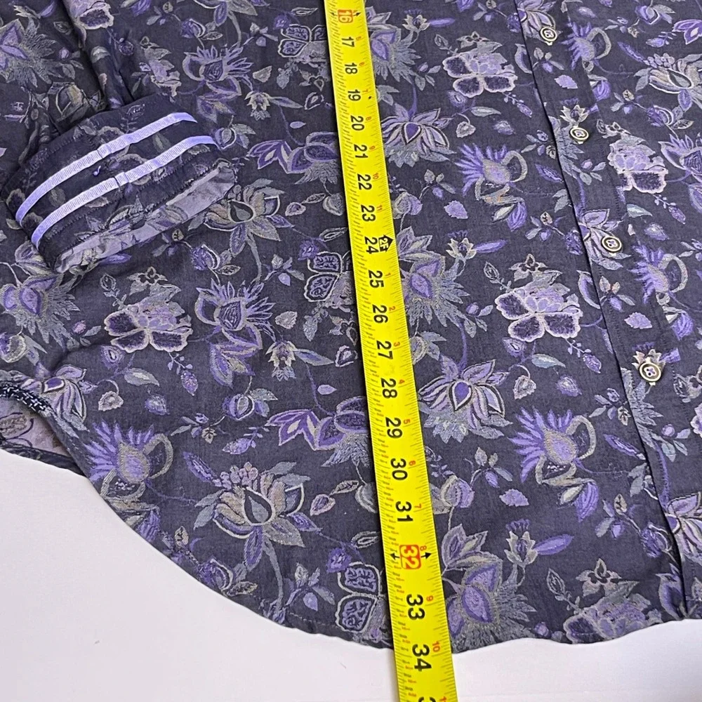 Robert Graham Men's 1XLT Purple Floral Button Down Modern Americana Flip Cudd - Picture 10 of 11